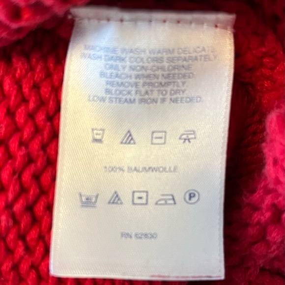 Lands' End Women's 100% Cotton Vibrant Red Knit Drifter Sweater - Picture 6 of 10